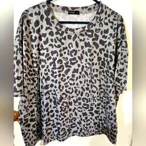 Animal Print Grey Top